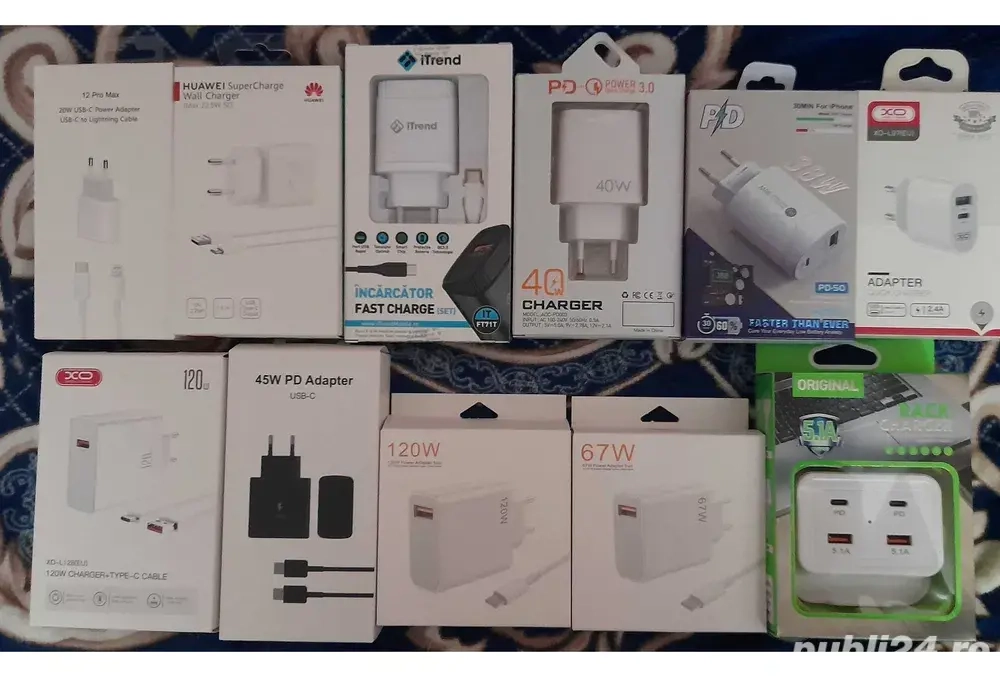 incarcatoare fast charge 20w 25w 45w 66w 120w 150w 200w iPhone Samsung Huawei Honor Xiaomi etc