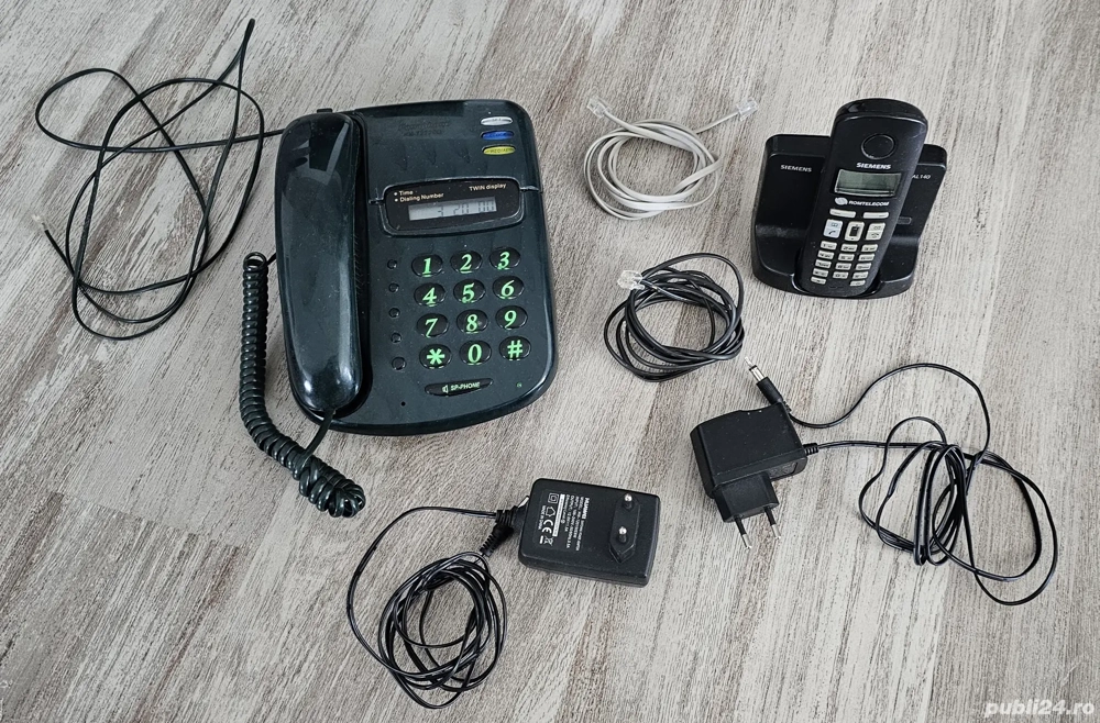 Două telefoane fixe   Panaphone + Siemens, funcționale, cu accesorii