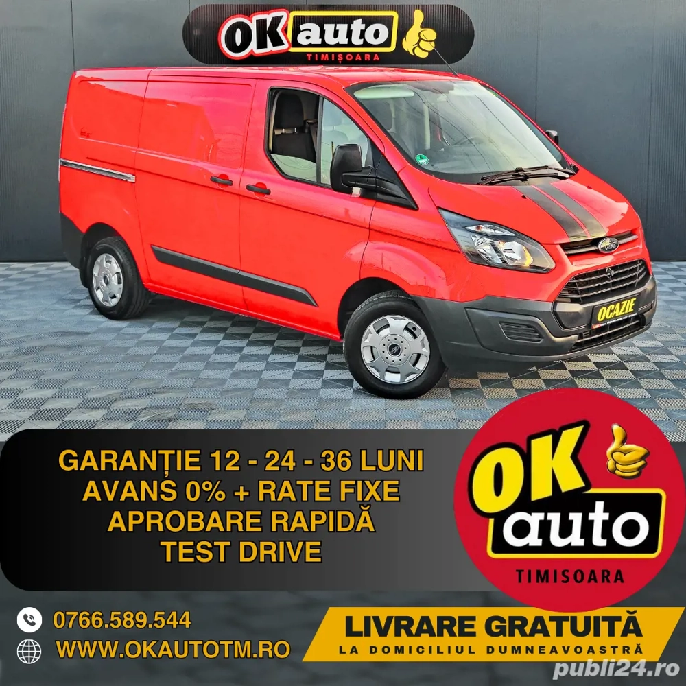 Ford Transit Custom - 2016 - euro 5 - 2.2 diesel - 101 c.p. - 3 locuri