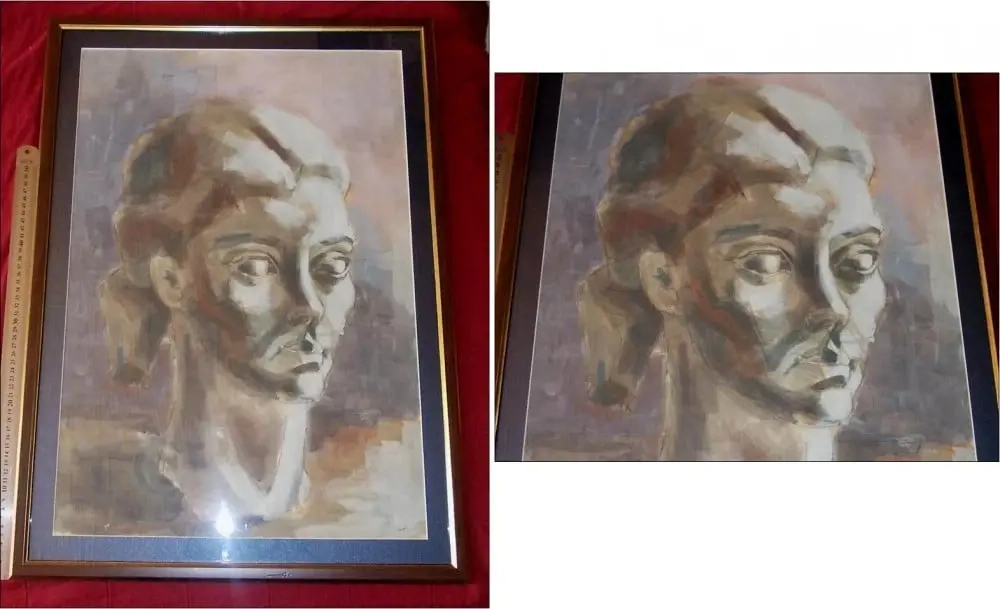 Acuarela semnata de dimensiuni mari