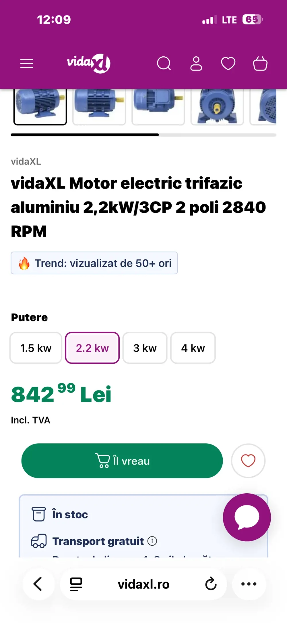 Vand motor trifazic