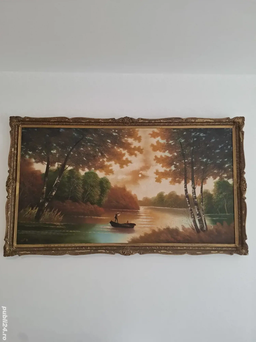 tablou pictat ulei panza semnat.