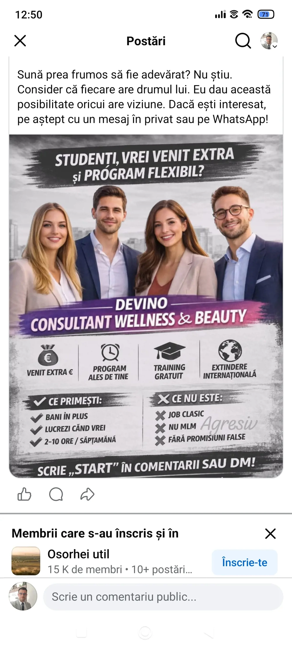 Anunț recrutare, colaborare remote-hibrid 