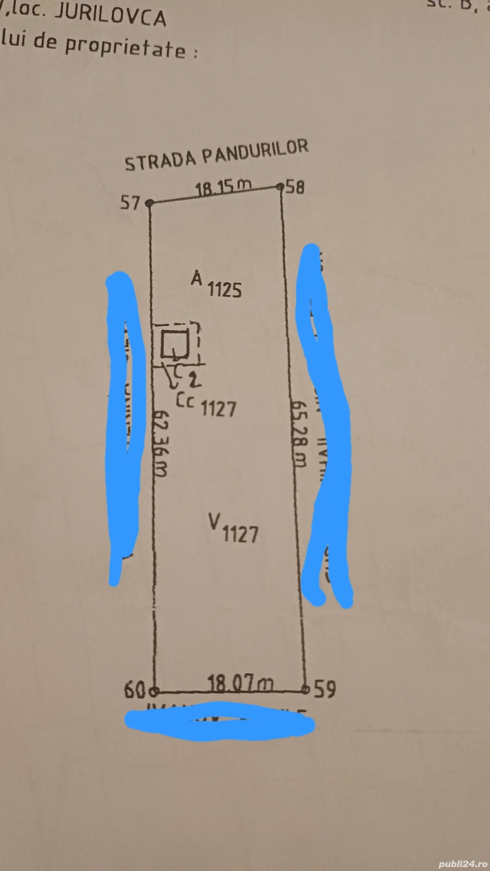 Teren intravilan 1150 mp în comuna Jurilovca, jud. Tulcea