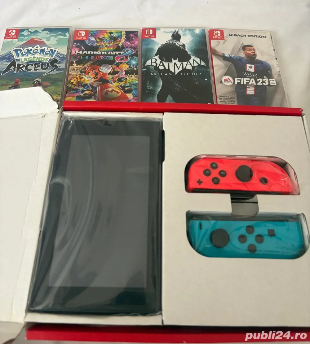 Nintendo Switch+4 jocuri originale,stare excelentă.