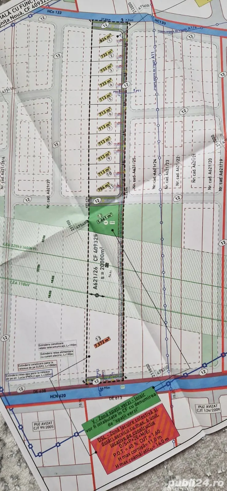 Teren intravilan Mosnita Noua (20.000mp2) 11 loturi casa + 1 lot bloc  (Vand Inchiriez)