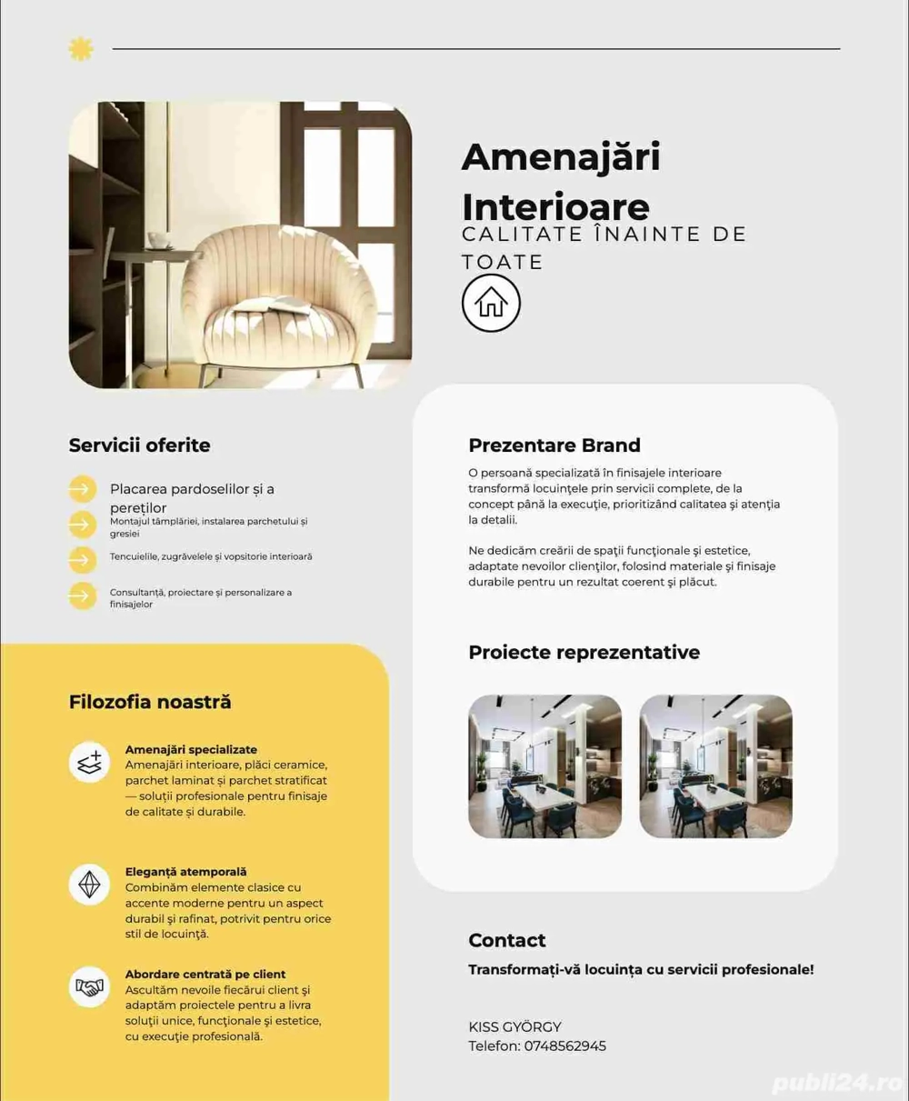 Amenajari finisari interioare