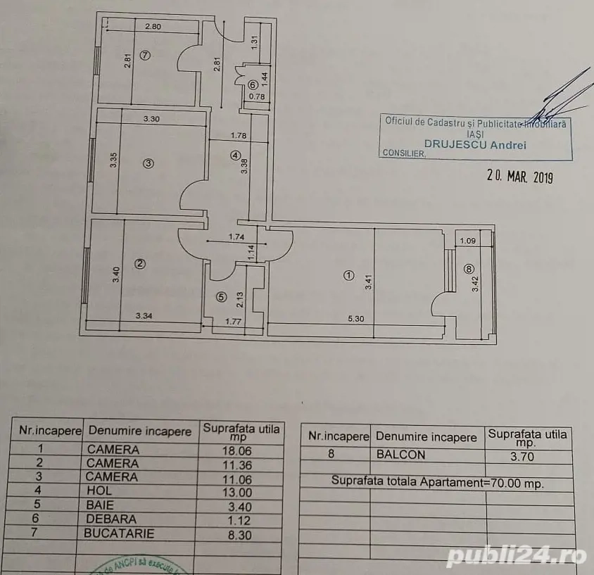 Apartament 3 camere (70mp)- Mircea cel Batran - persoana fizica