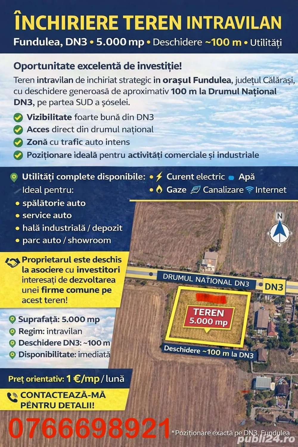 Teren Fundulea Pozitie Deosebită pt Afaceri