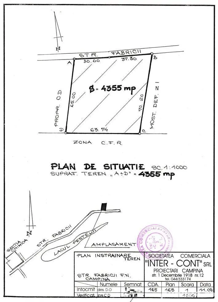Teren intravilan 4350 mp in Campina