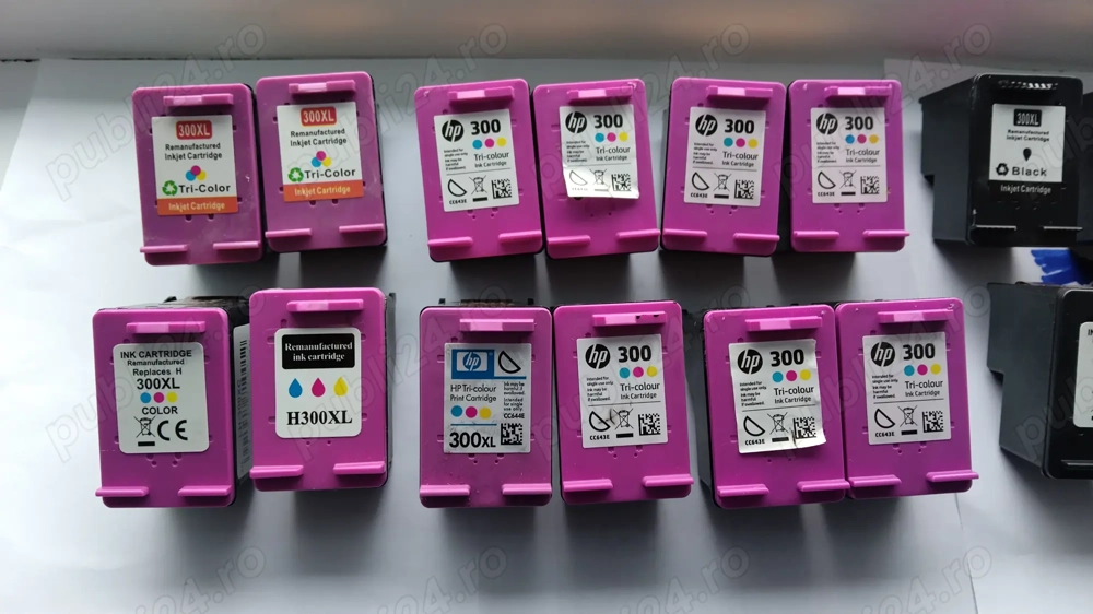 Cartuse imprimanta HP 300 si HP 300 xl color 12 bucati