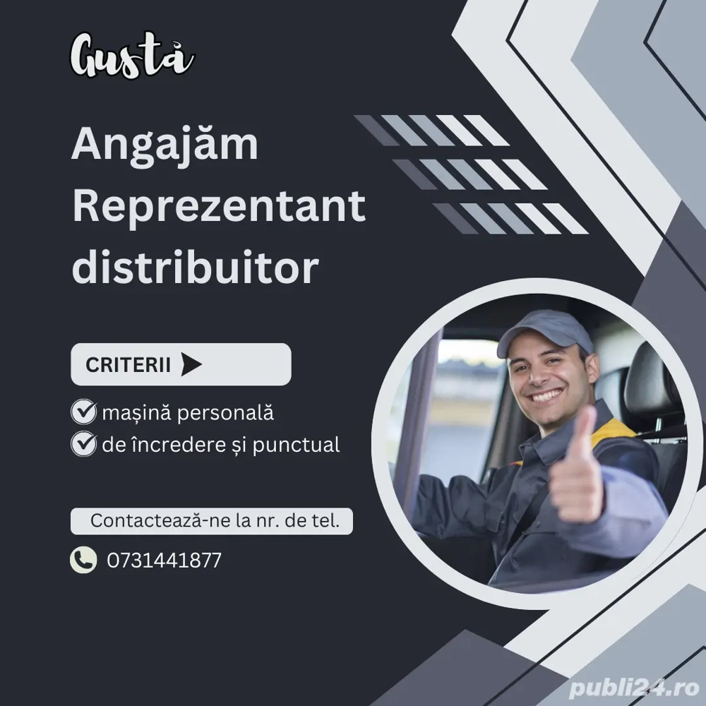 Firma de catering Gusta angajeaza reprezentant distribuitor