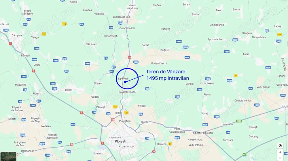 De Vânzare, Teren Intravilan, 1495mp, 14 eur mp, in Comuna Lipănești, Județul Prahova