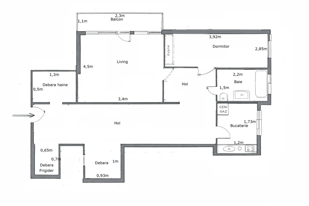 Direct de la proprietar vand apartament 2 camere, Lunca, Universitate