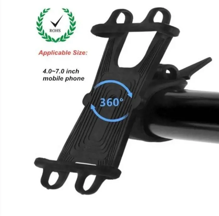 Suport smartphone telefon ghidon bicicleta trotineta soft silicon 360 