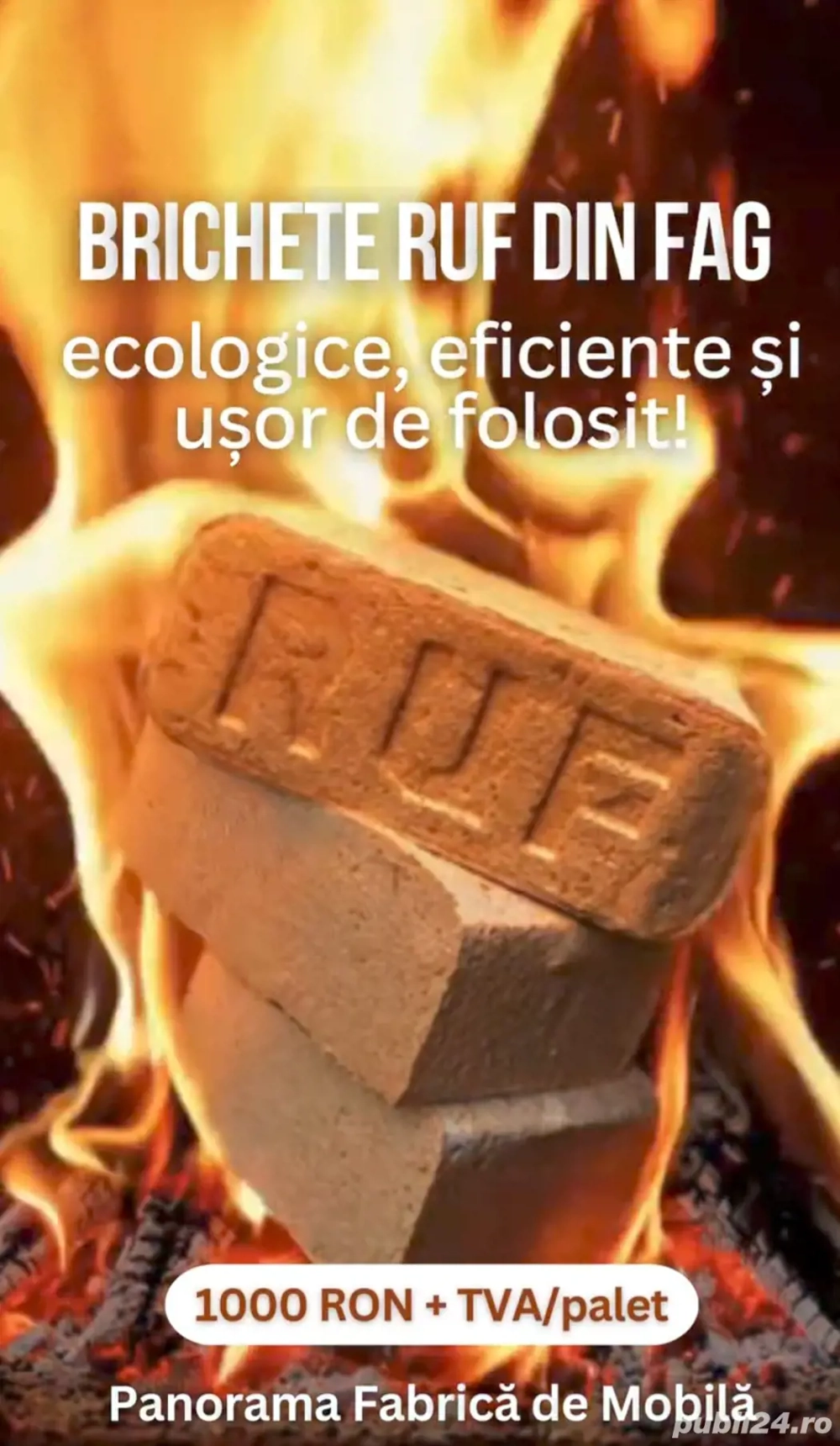 Fabrica vinde Bricheti Ruf din lemn esență tare  în oradea strada Matei Corvin nr402