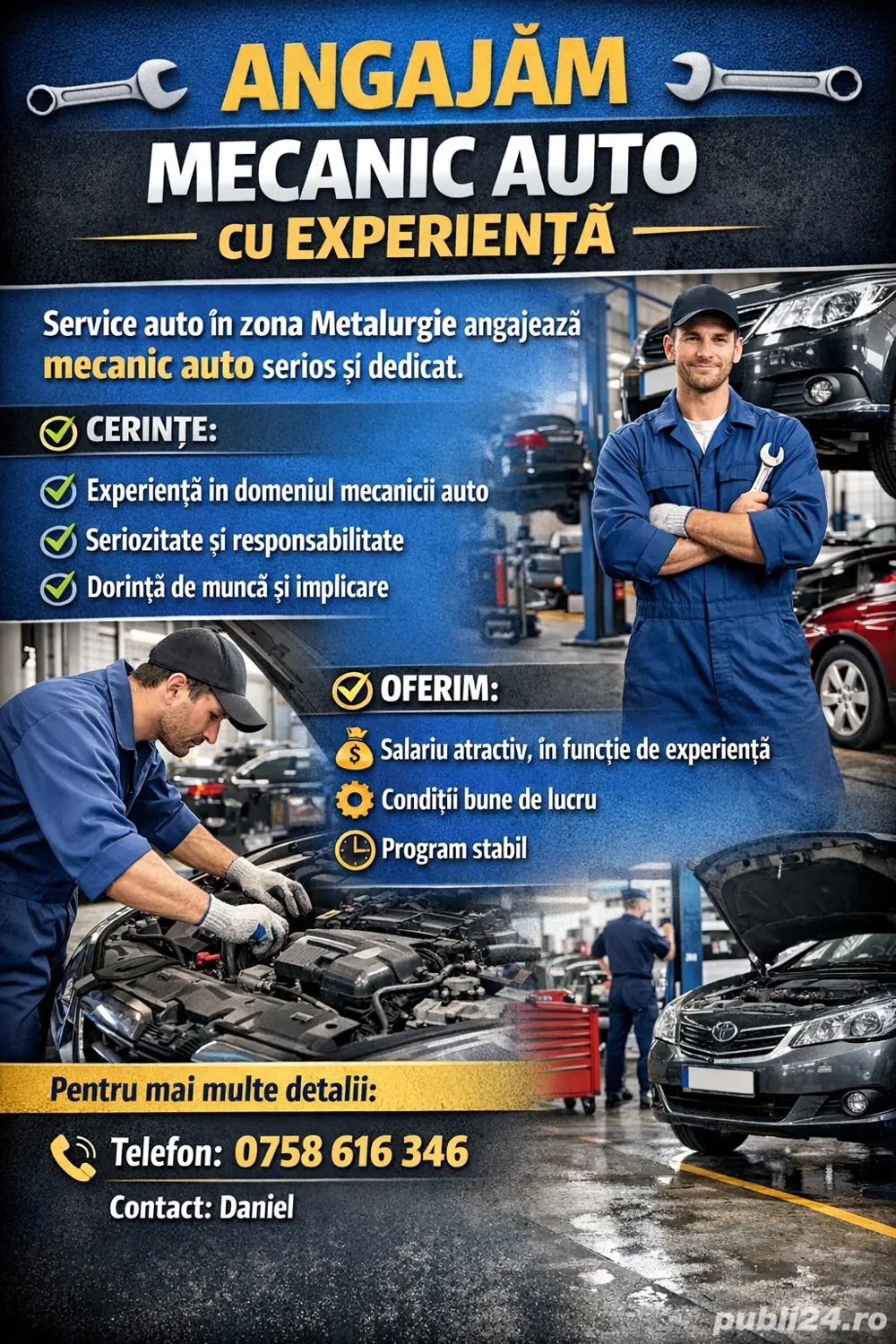 Angajăm mecanic auto cu experiență 