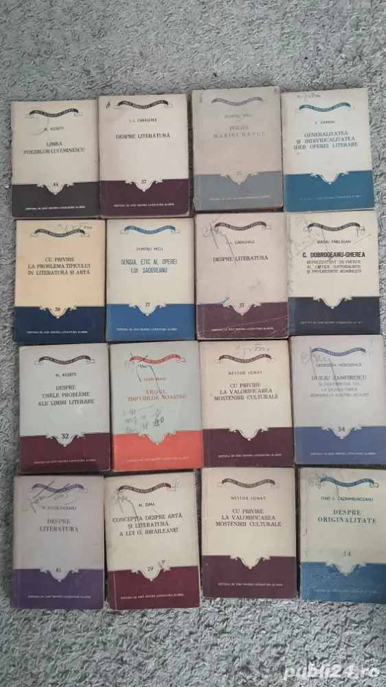 Mica biblioteca critica-Lot 16 carti-Ed.de Stat pt Literatura si arta 1955 
