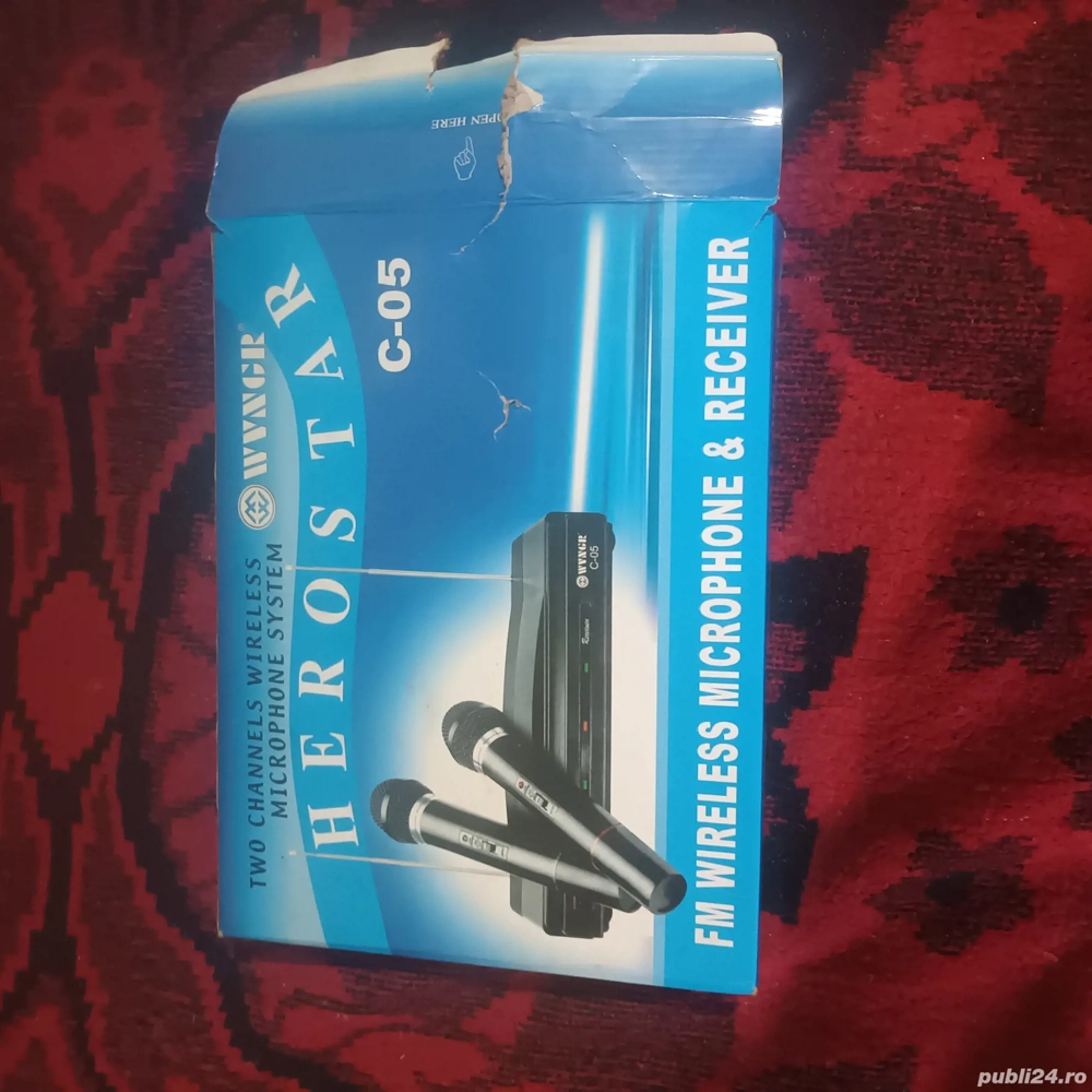Set 2 Microfoane Wireless WYNGIR Herostar C-05   ca nou, folosit o dată