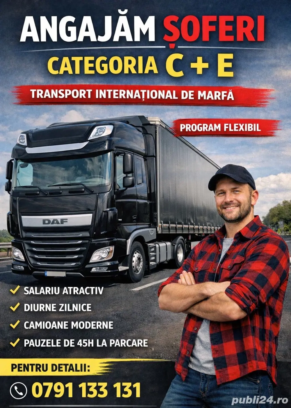Angajez șofer pe comunitate categoria CE