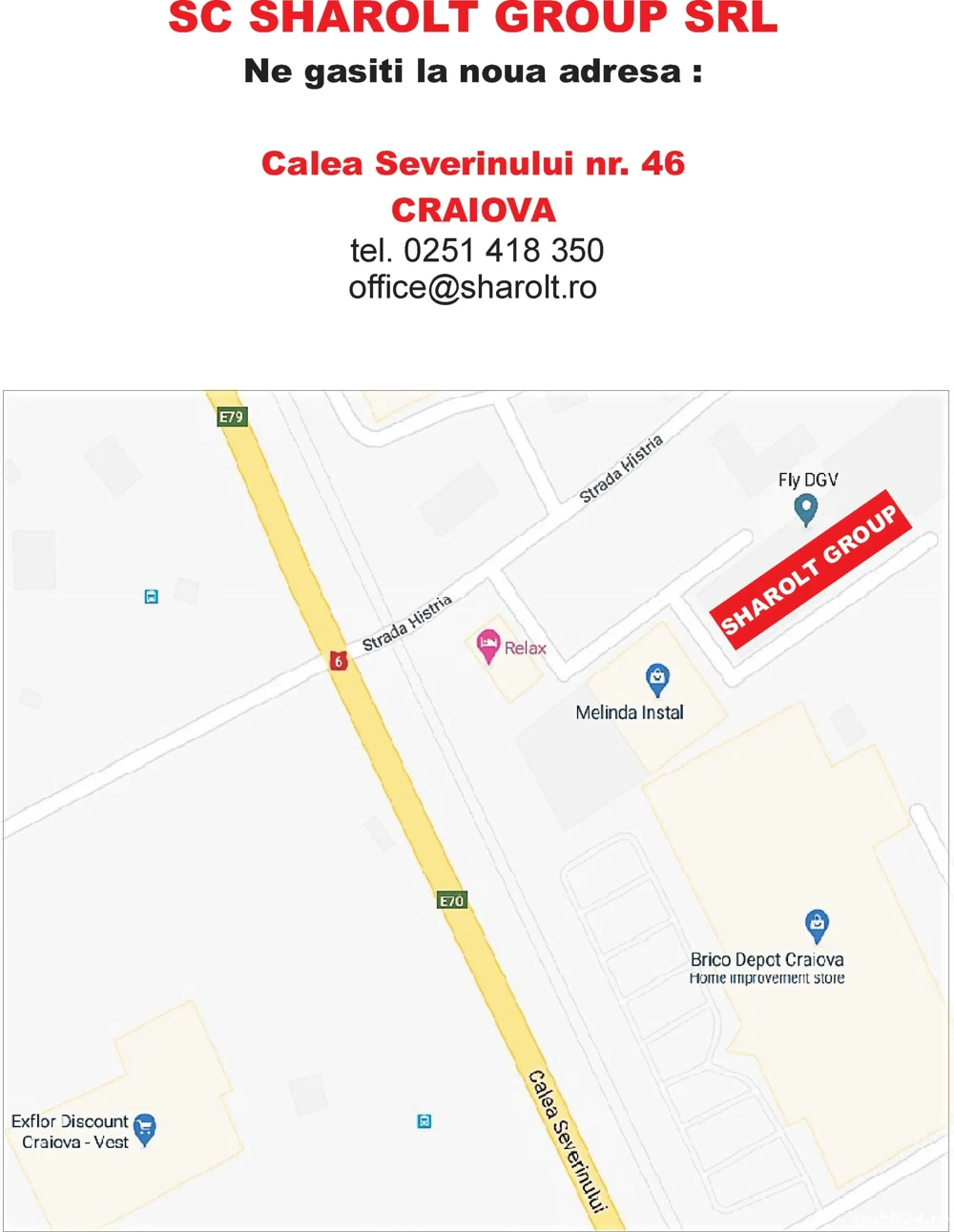 Sharolt Group SRL angajează: AJUTOR GESTIONAR DEPOZIT (Craiova. Calea Severinului 46 )