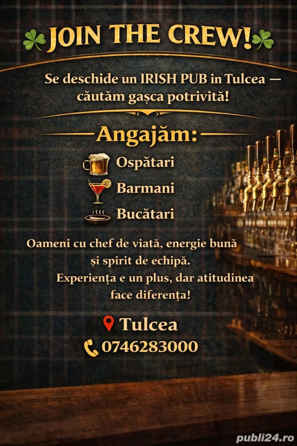 Angajam: ospatari, barmani, bucatari