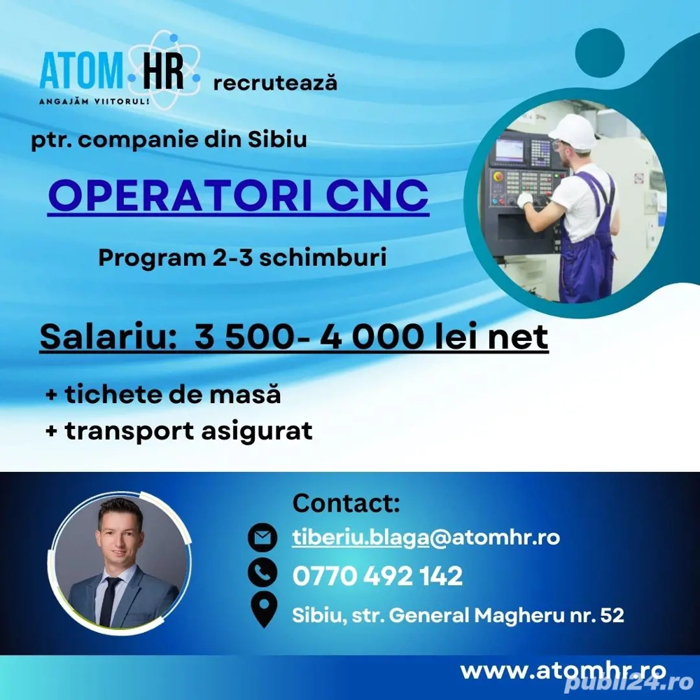 Angajăm Operatori CNC - 2- 3 schimburi