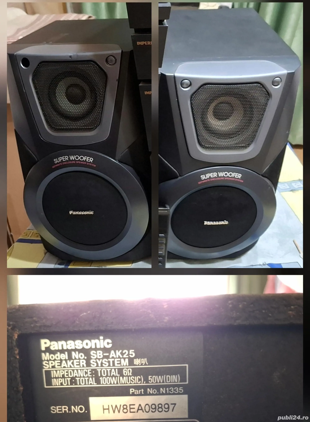 set 2 boxe audio Panasonic 2x100W