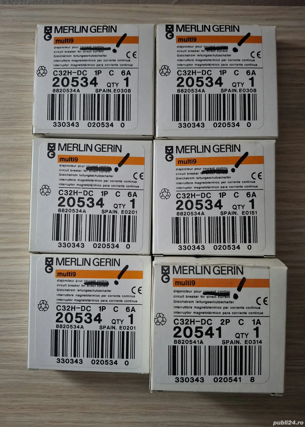 6 sigurante electrice automate DC ptr curent continuu