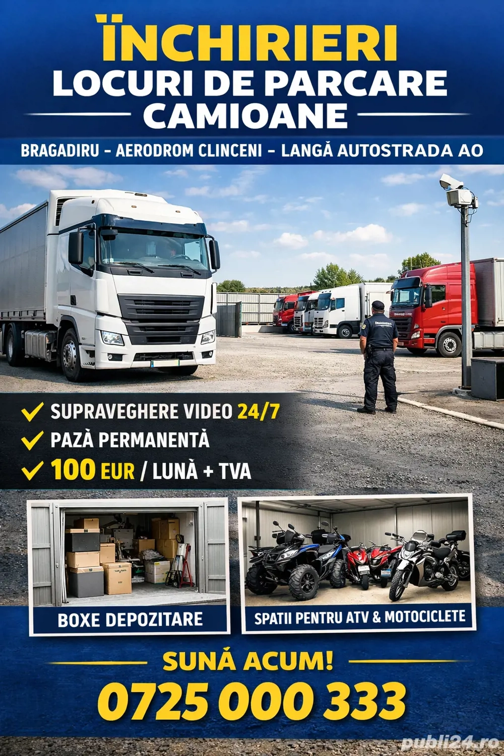 Închiriem locuri de parcare pentru camioane   Bragadiru   A0   Clinceni