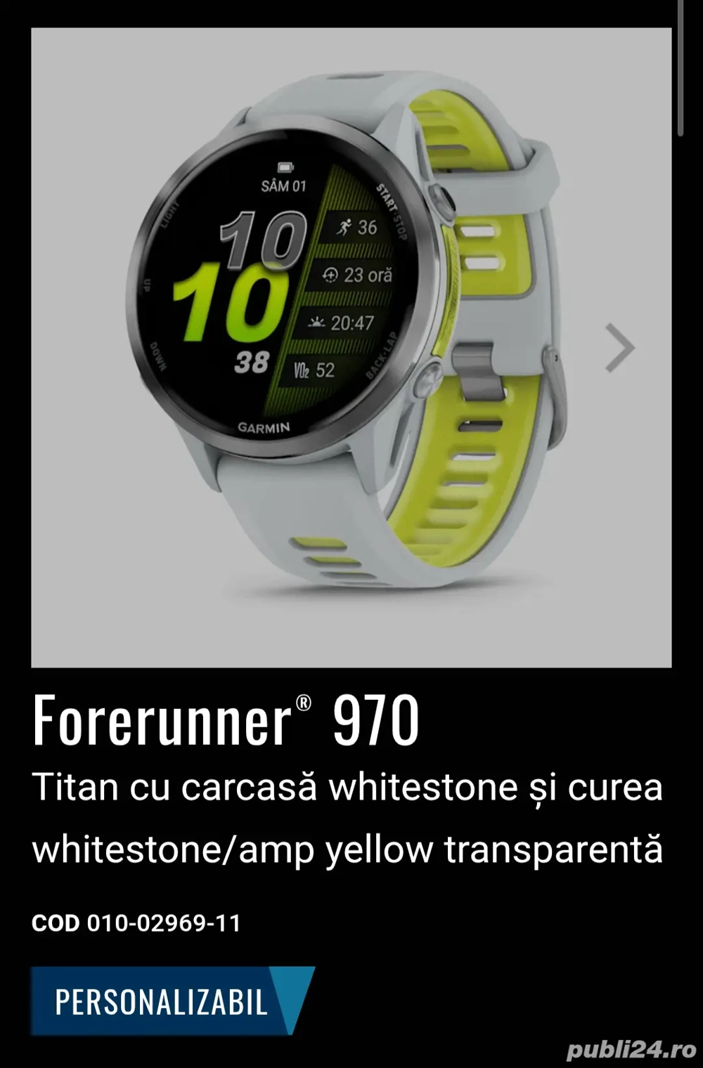 Vând Smartwatch Garmin Foreruner970 predare personala in Arad 