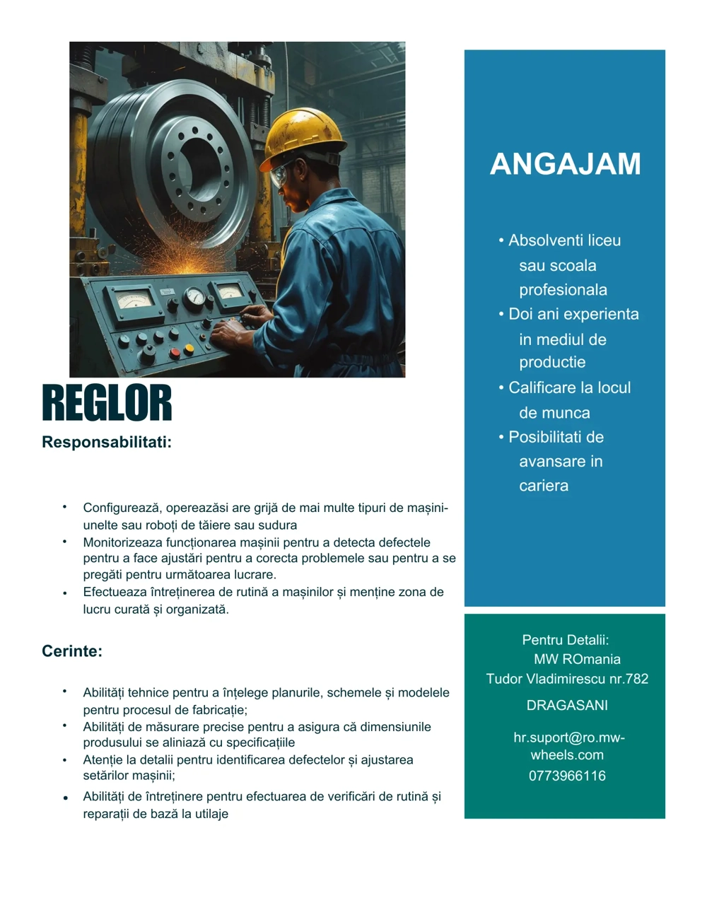 Angajam Reglor in Dragasani