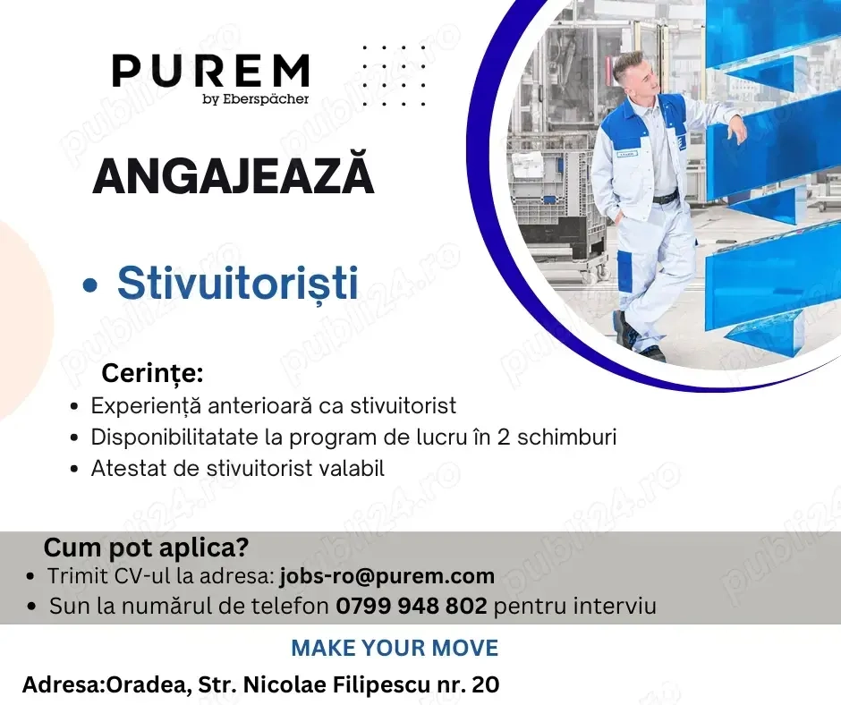 Purem by Eberspächer Oradea angajeaza Stivuitorist!!!
