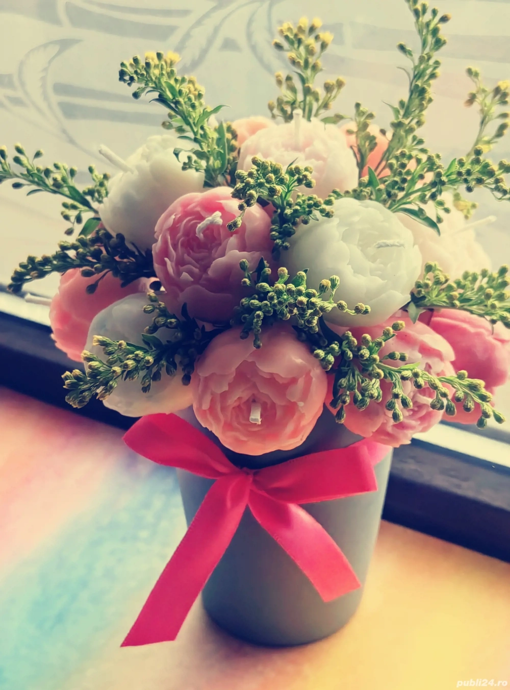 Buchet de flori cu lumanari