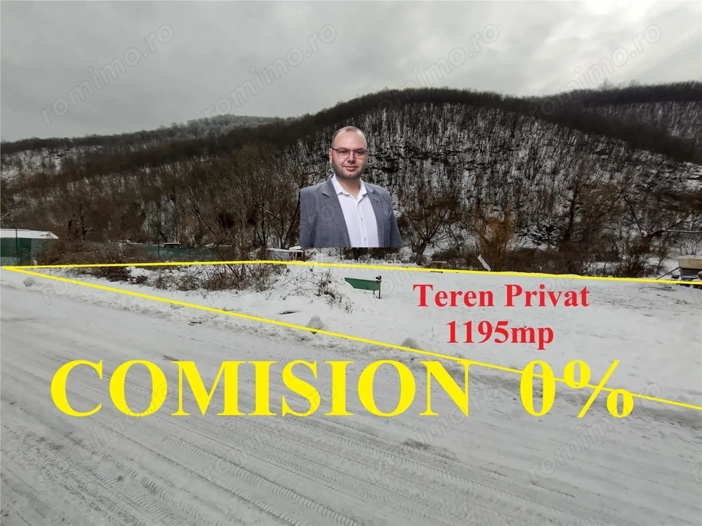 Ciclova, Teren Intravilan cu nr de Casa, 1195mp, La Sosea, ZERO COMISION