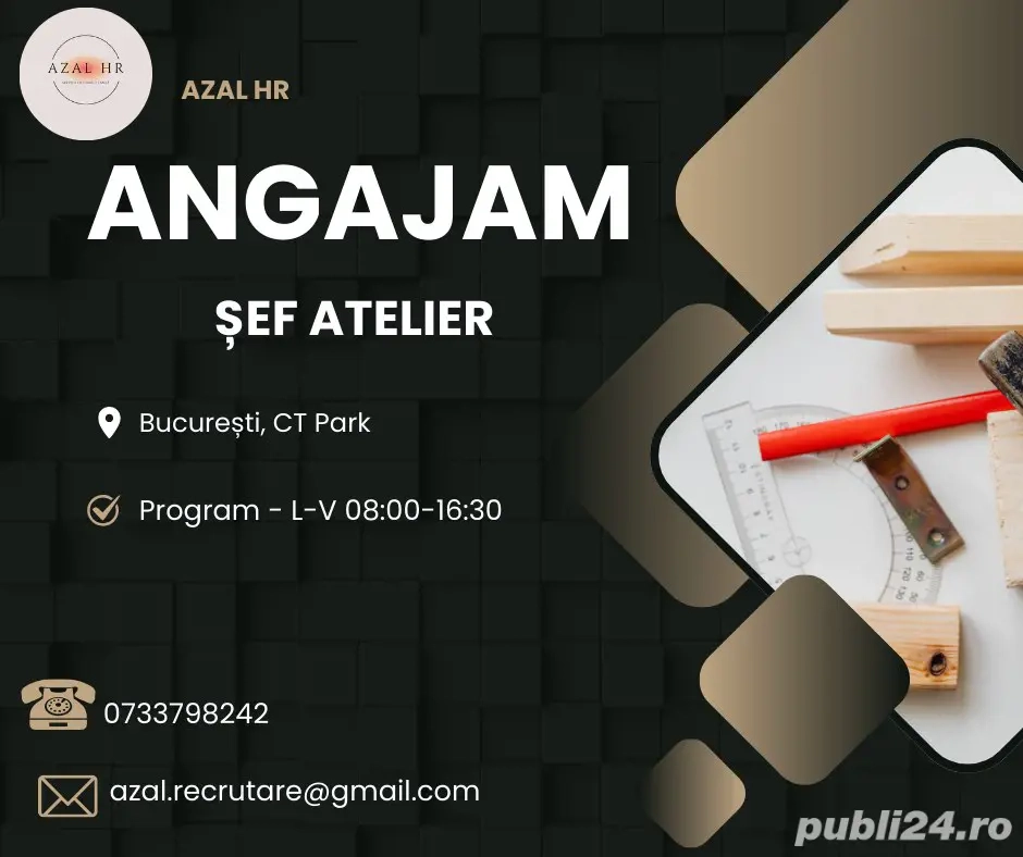 Angajam Sef Atelier Tamplarie - salariu motivant