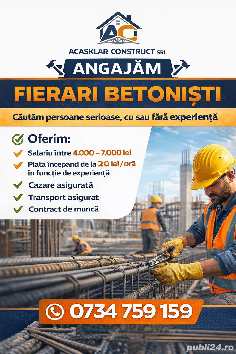 Angajez fierari betoniști 