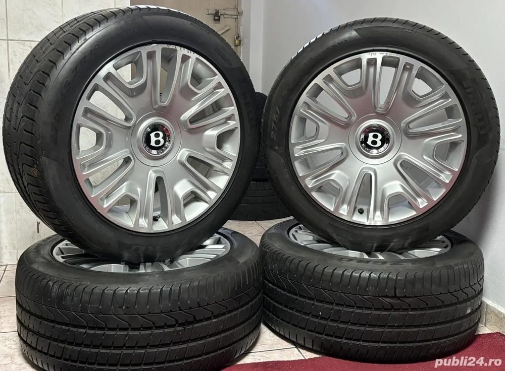 Set Jante 19 originale BENTLEY Continental GT, anvelope vara Pirelli