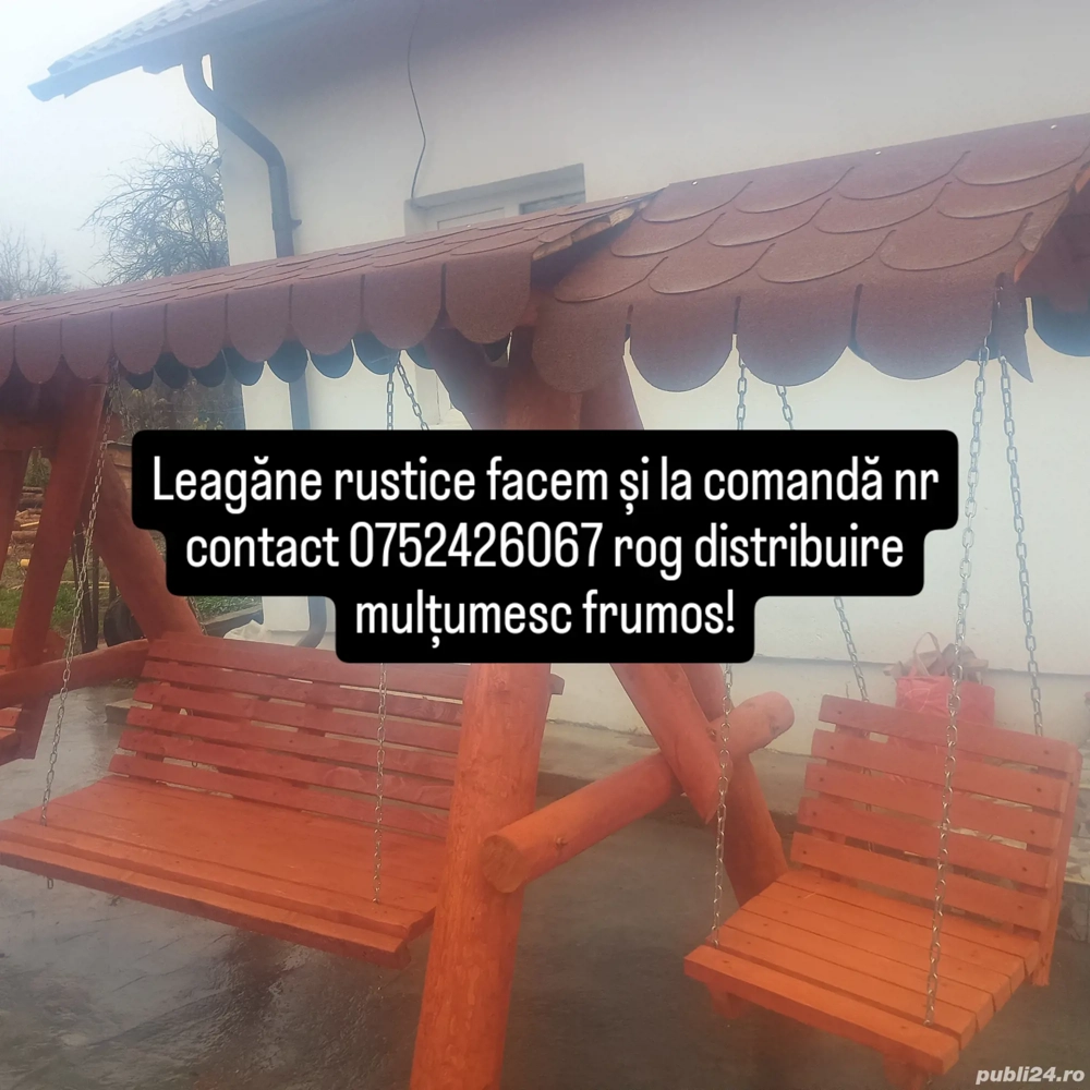 Leagăne rustice din lemn masiv facem și la comandă 
