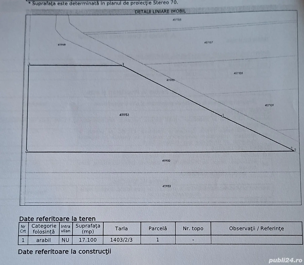 Teren extravilan agricol 65200 mp