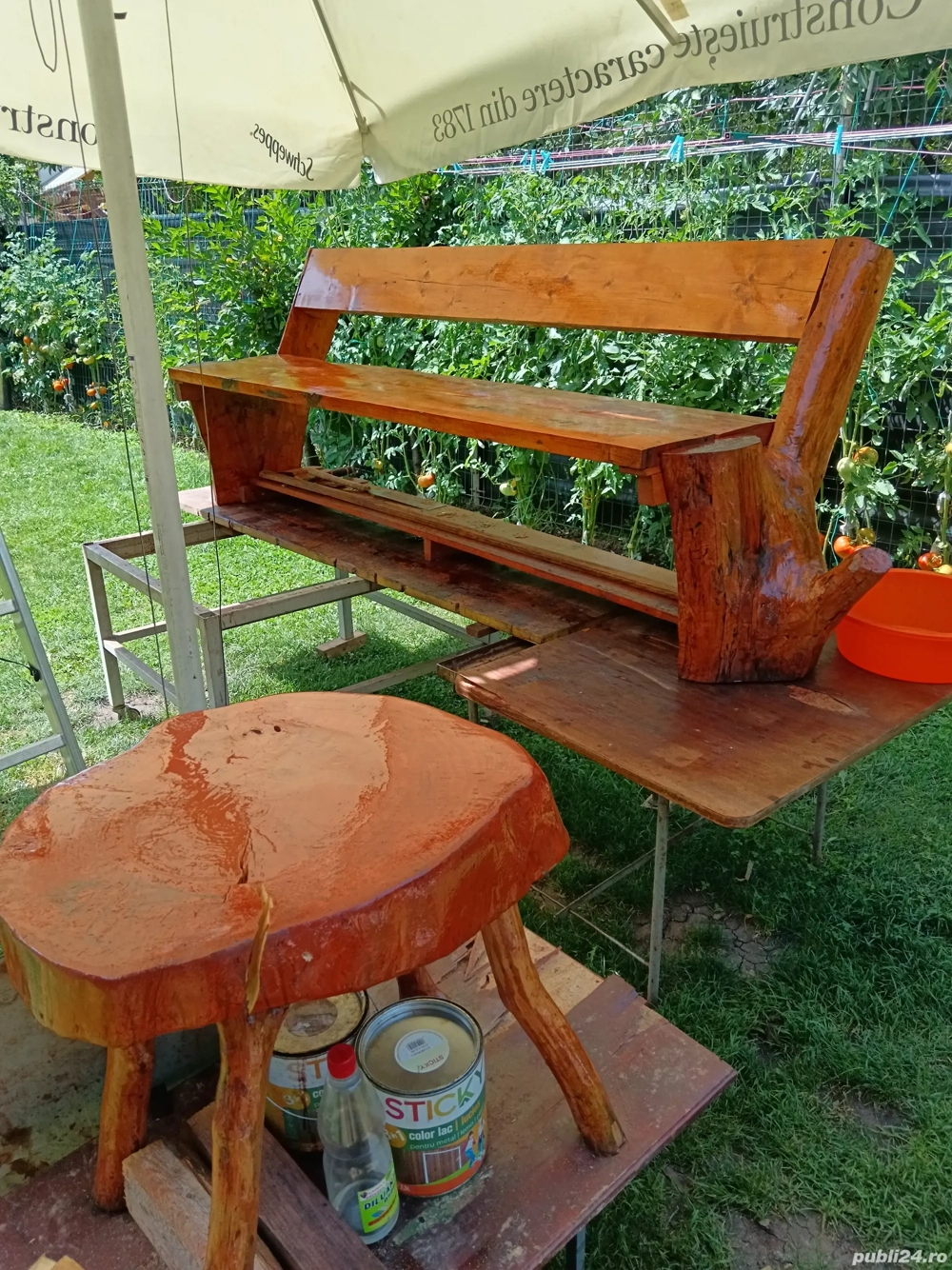 Mese și bănci din lemn masiv 