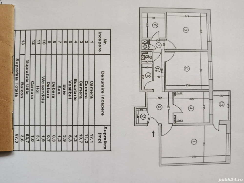 Apartament 3 camere.
