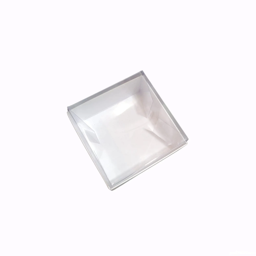 Set 10 buc cutie Carton Alba cu capac din Acetofan transparent 8x8x4 cm