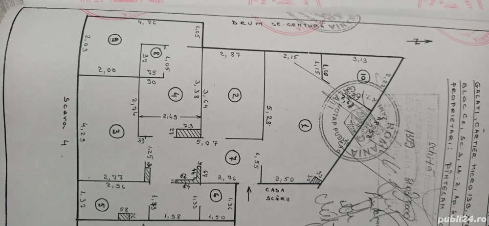 Vând apartament3camere micro 13 b