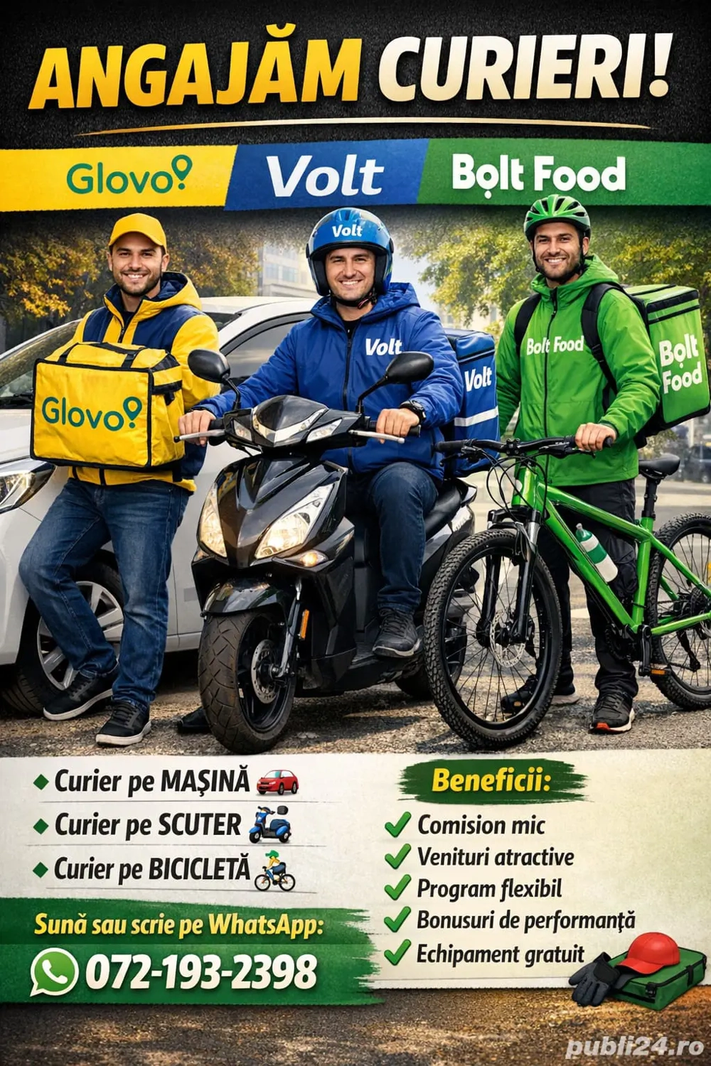 Angajăm curieri 