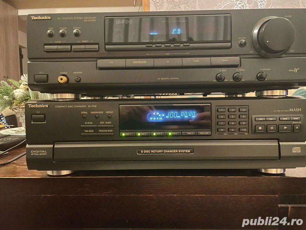 Technics statie CD Player 5 CD si 2 boxe