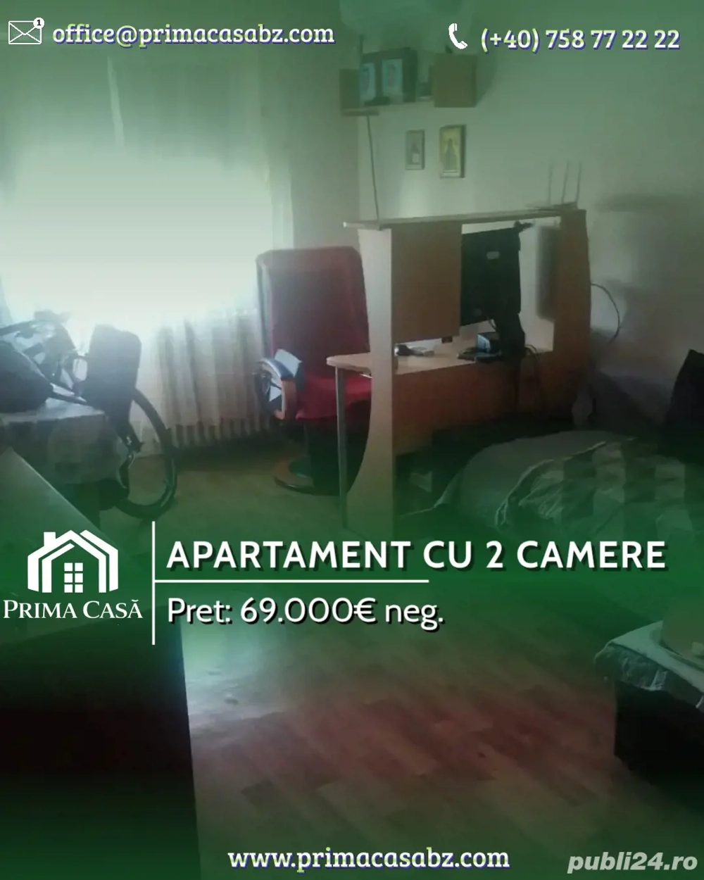 Apartament cu 2 camere   zona Brosteni   etaj 3 din 4   confort 1 decomandat   Pret: 67.000  neg. 