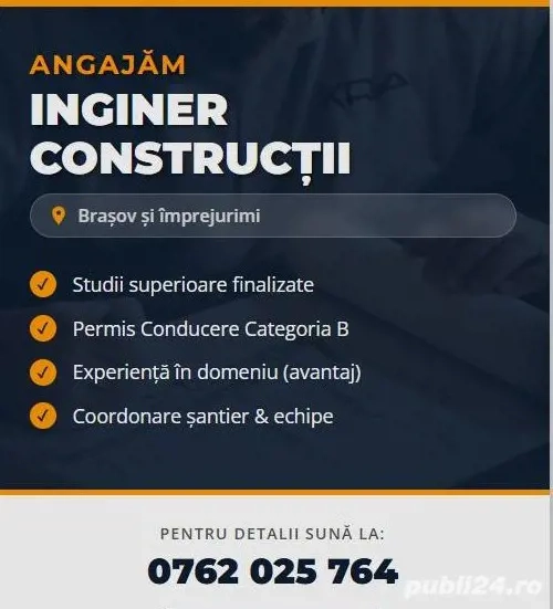 Căutăm Coleg! Ești Inginer Constructor? Hai în echipa noastră din Brașov!