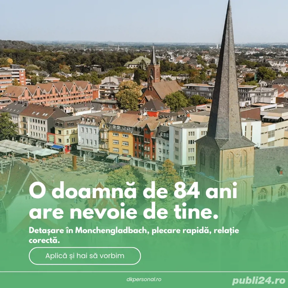 Angajăm îngrijitoare pentru Germania   caz stabil în Mönchengladbach, contract legal