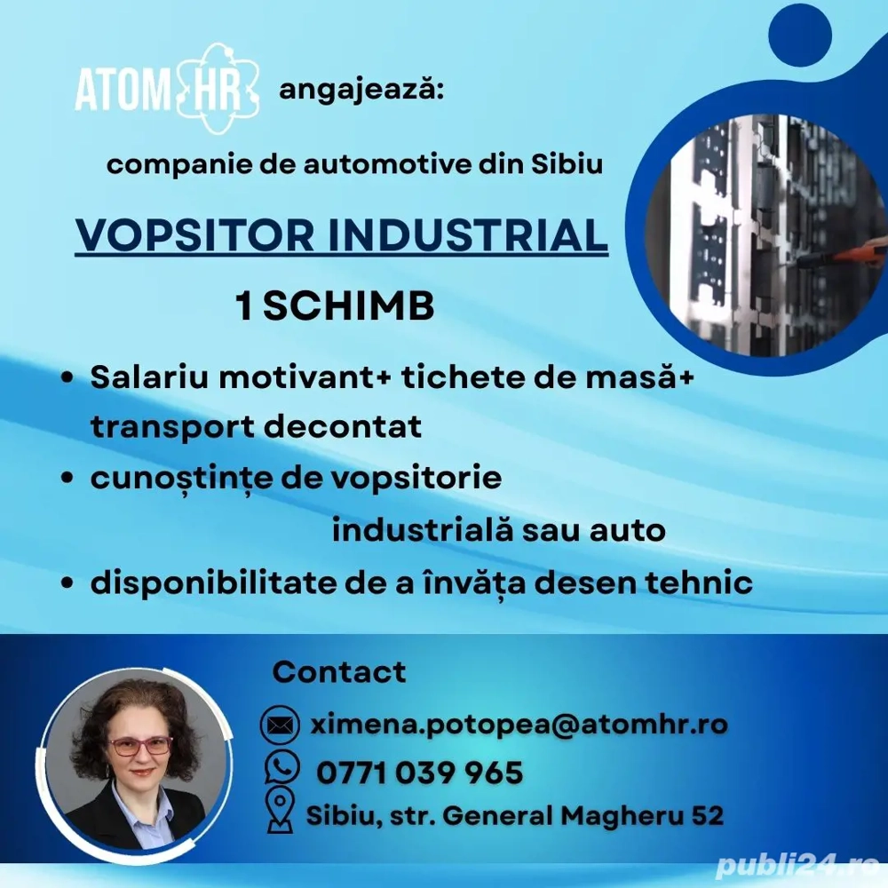 Atom HR angajează Vopsitor Industrial